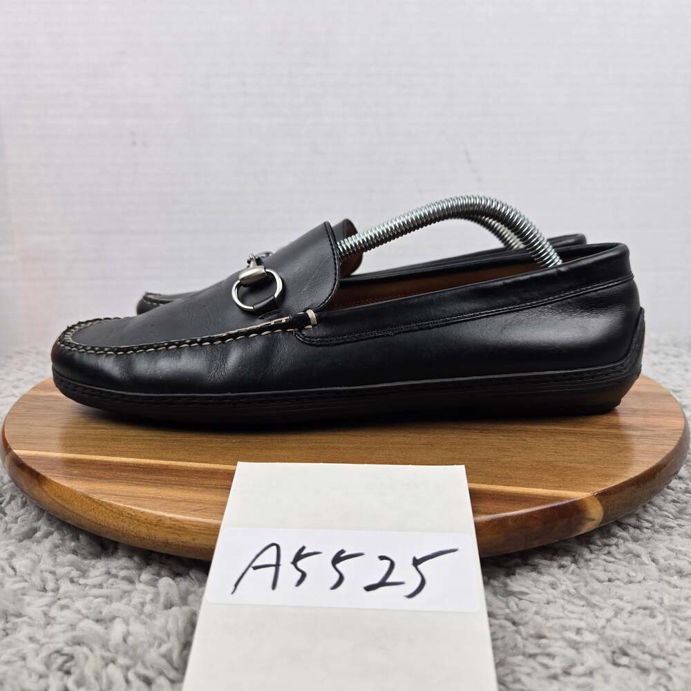 Peter Millar Mens 9M Black Leather Horse Bit Moc Toe Driving Moccasin Loafer